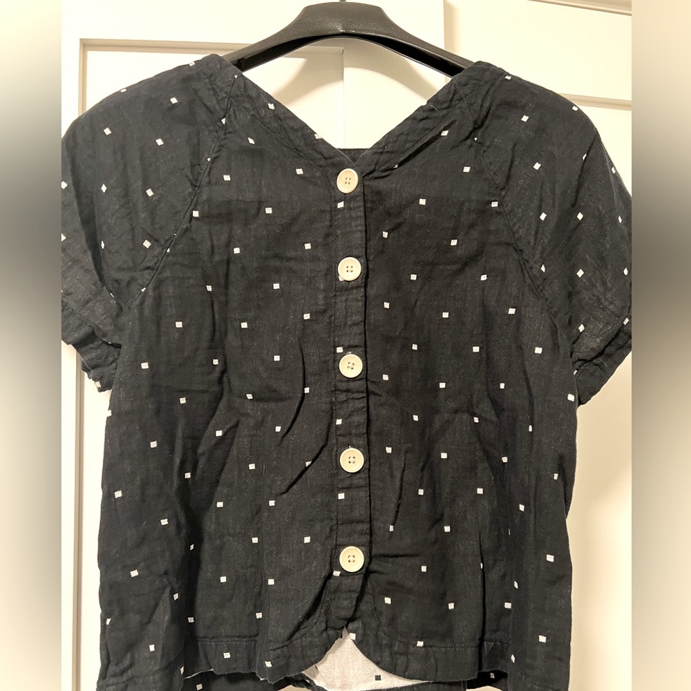 Madewell linen button back blouse
